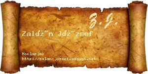 Zalán József névjegykártya